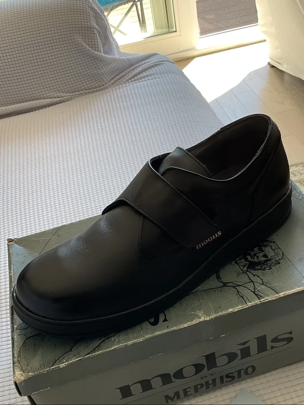 Mephisto Mobils Men’s Black Leather Slip-On Loafer